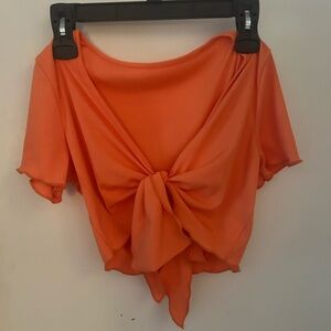 Orange wrap top with no tags